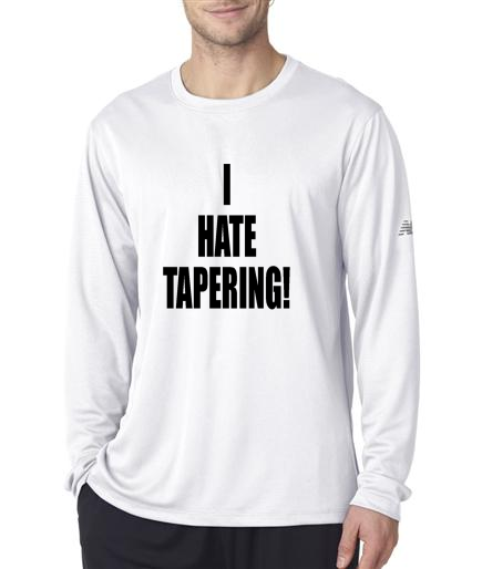 Running - I Hate Tapering - NB Mens White Long Sleeve Shirt